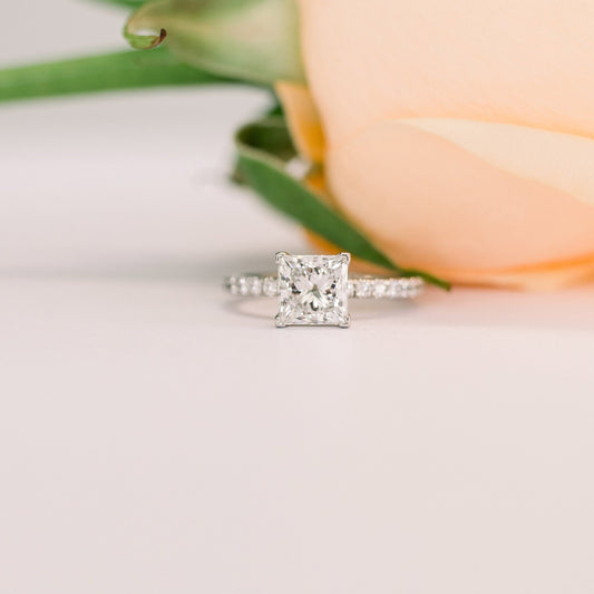 Stunning Princess Cut Moissanite Anniversary Ring