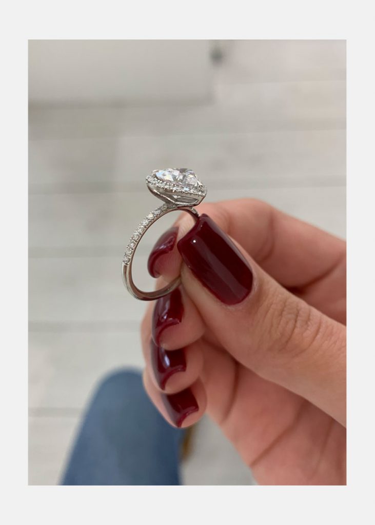 Stunning Halo Heart Cut Moissanite Wedding RIng For Women's