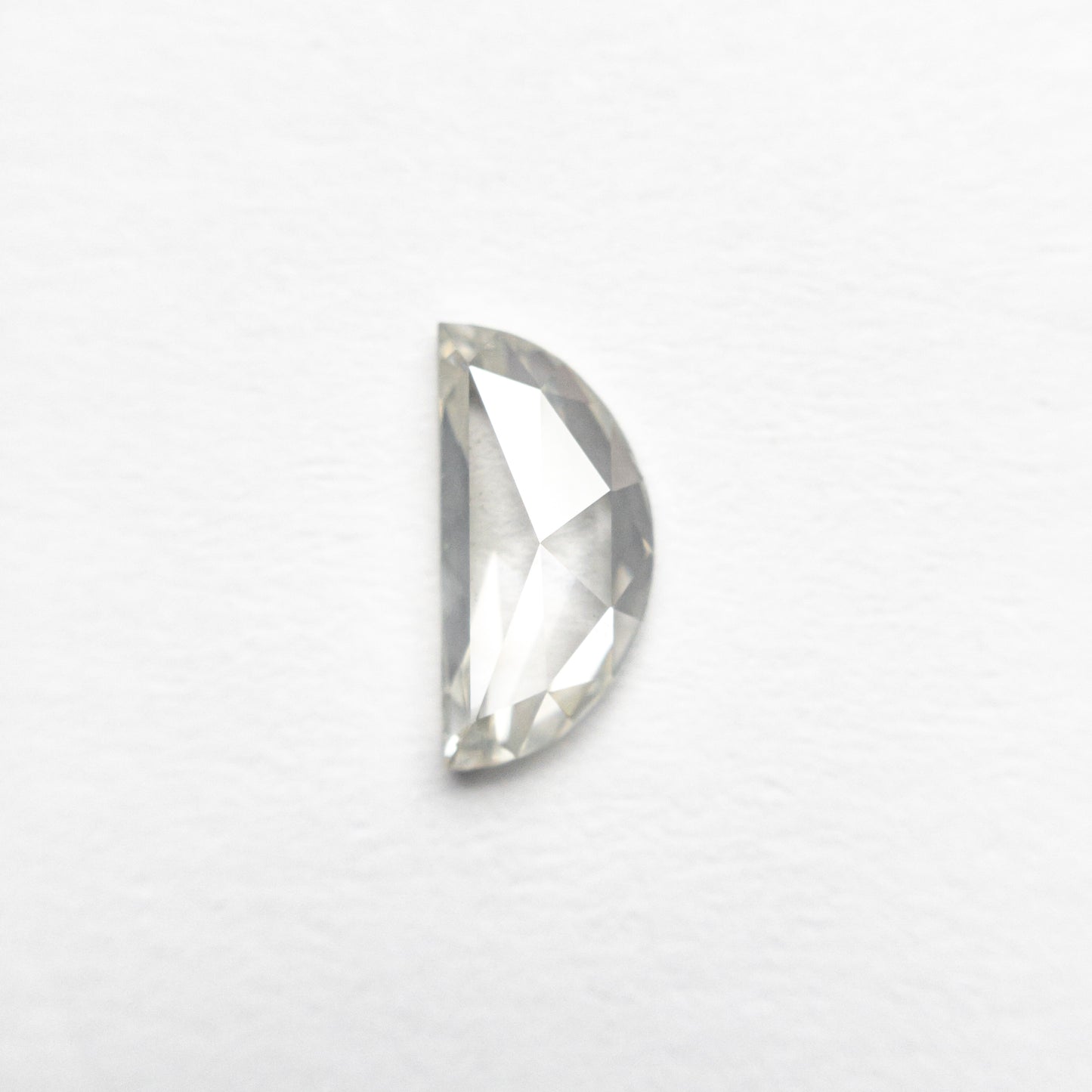 Colorless Rose Cut Half Moon Moissanite Loose