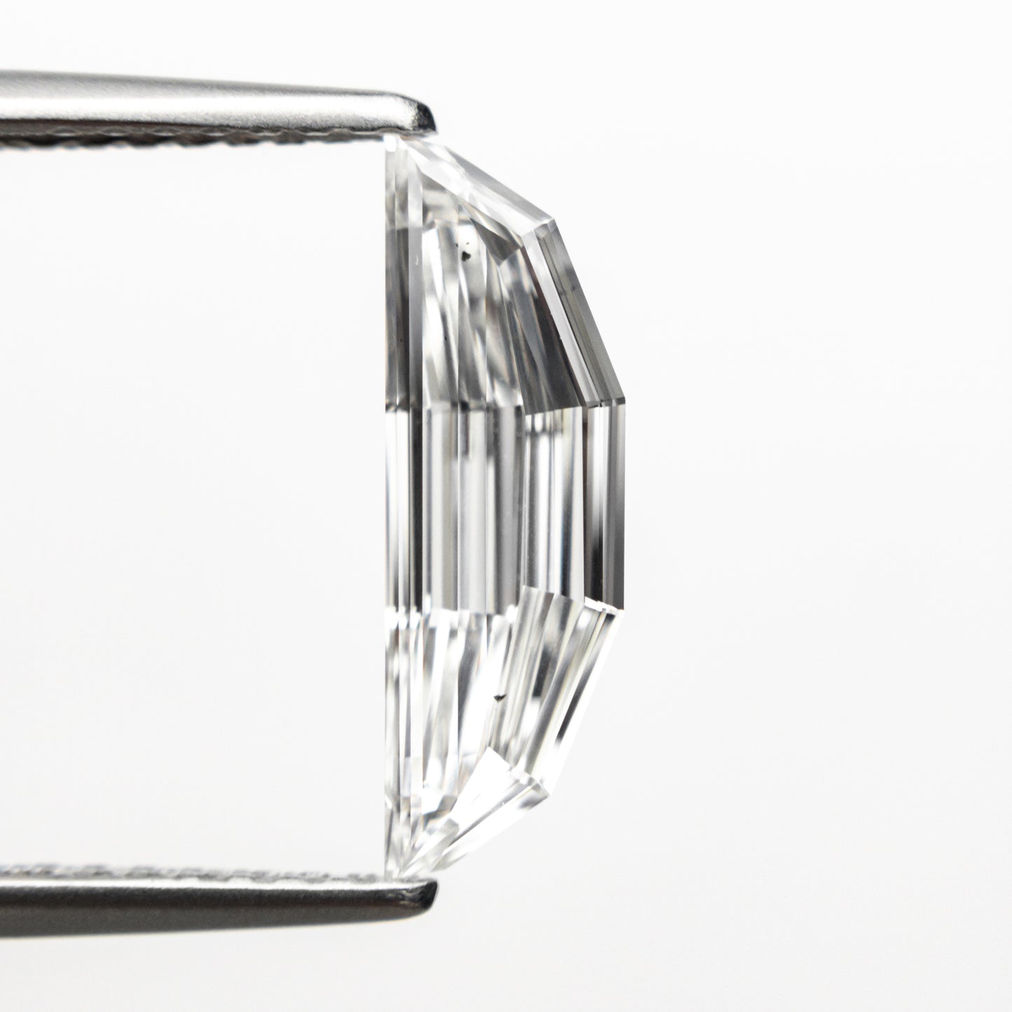 Colorless Step Cut Half Moon Moissanite Loose