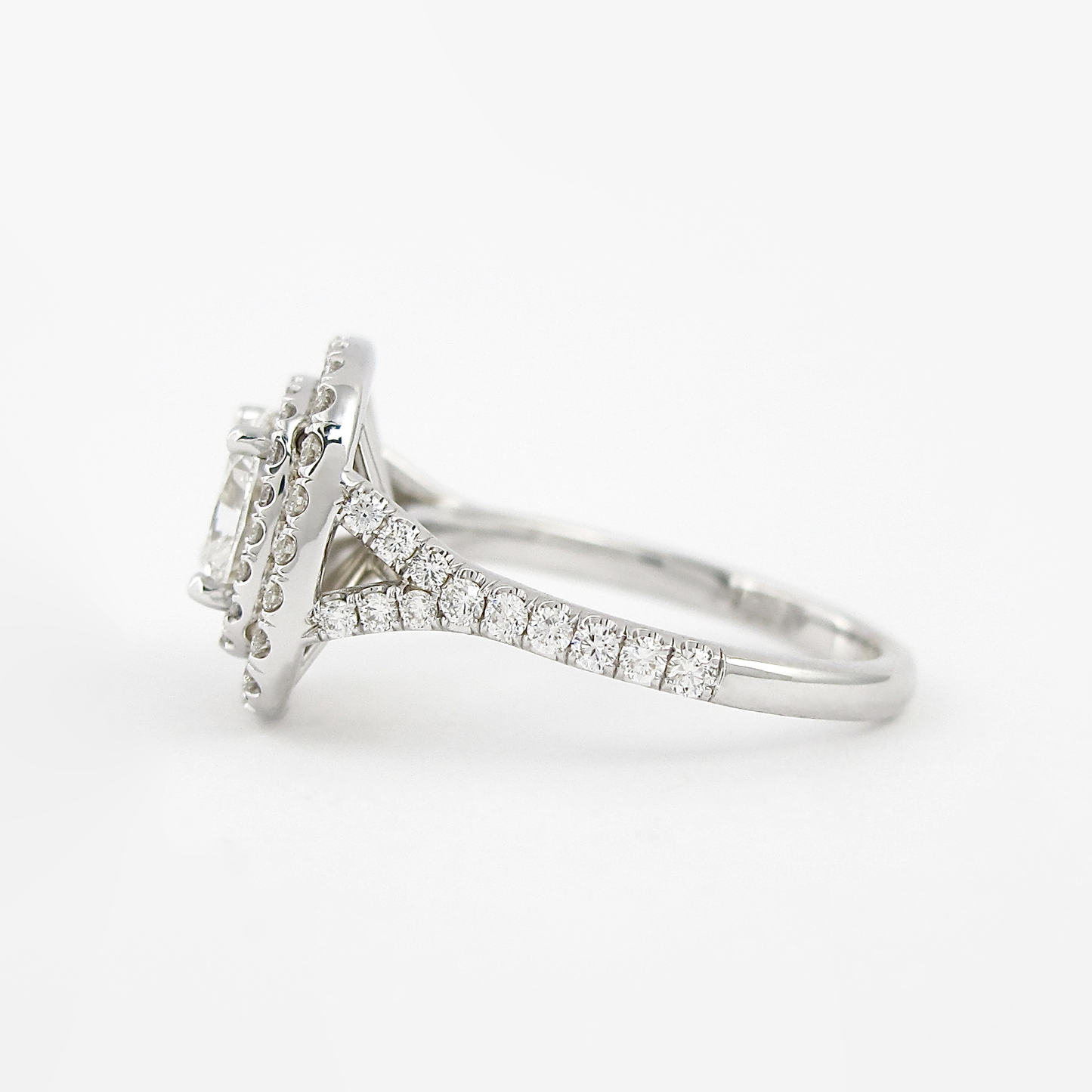 Double Halo Cushion Cut Moissanite Split Bridesmaid Gift For Her