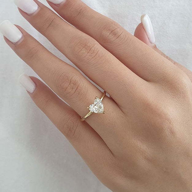Solitaire Heart Cut Moissanite Engagement Ring For Her