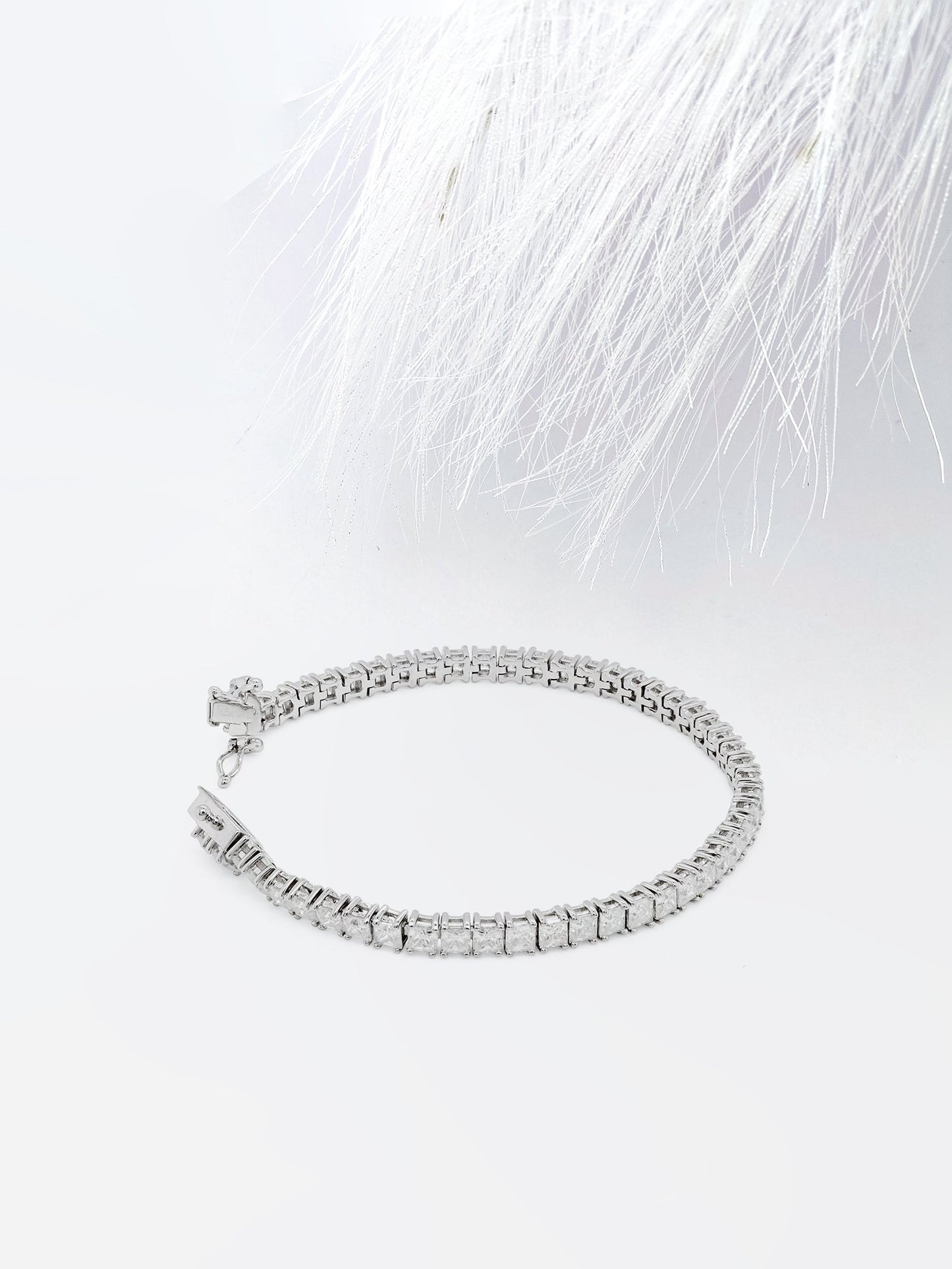 Princess Cut Moissanite Anniversary Bracelet For Her