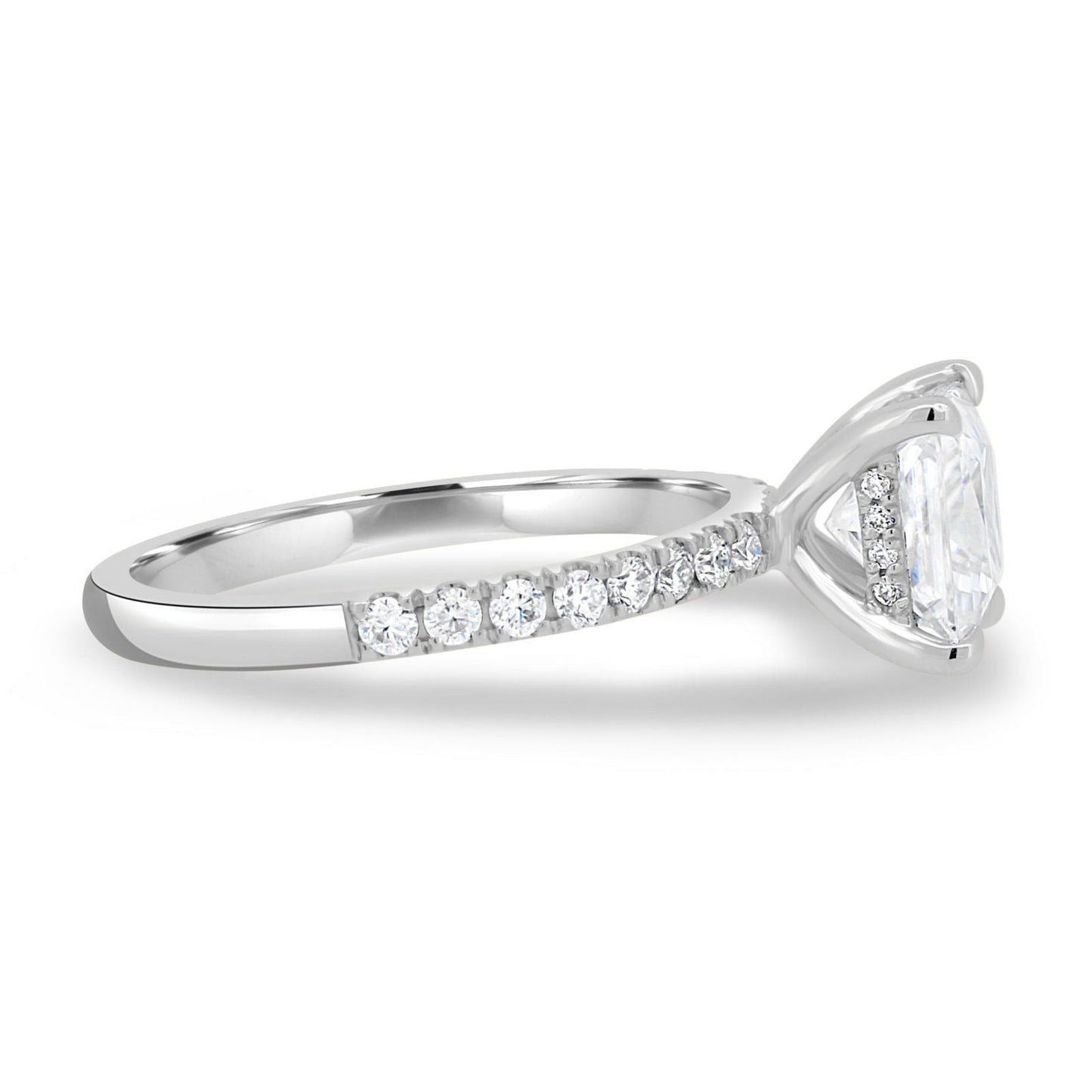 Hidden Halo Princess Cut Moissanite Anniversary Ring For Her