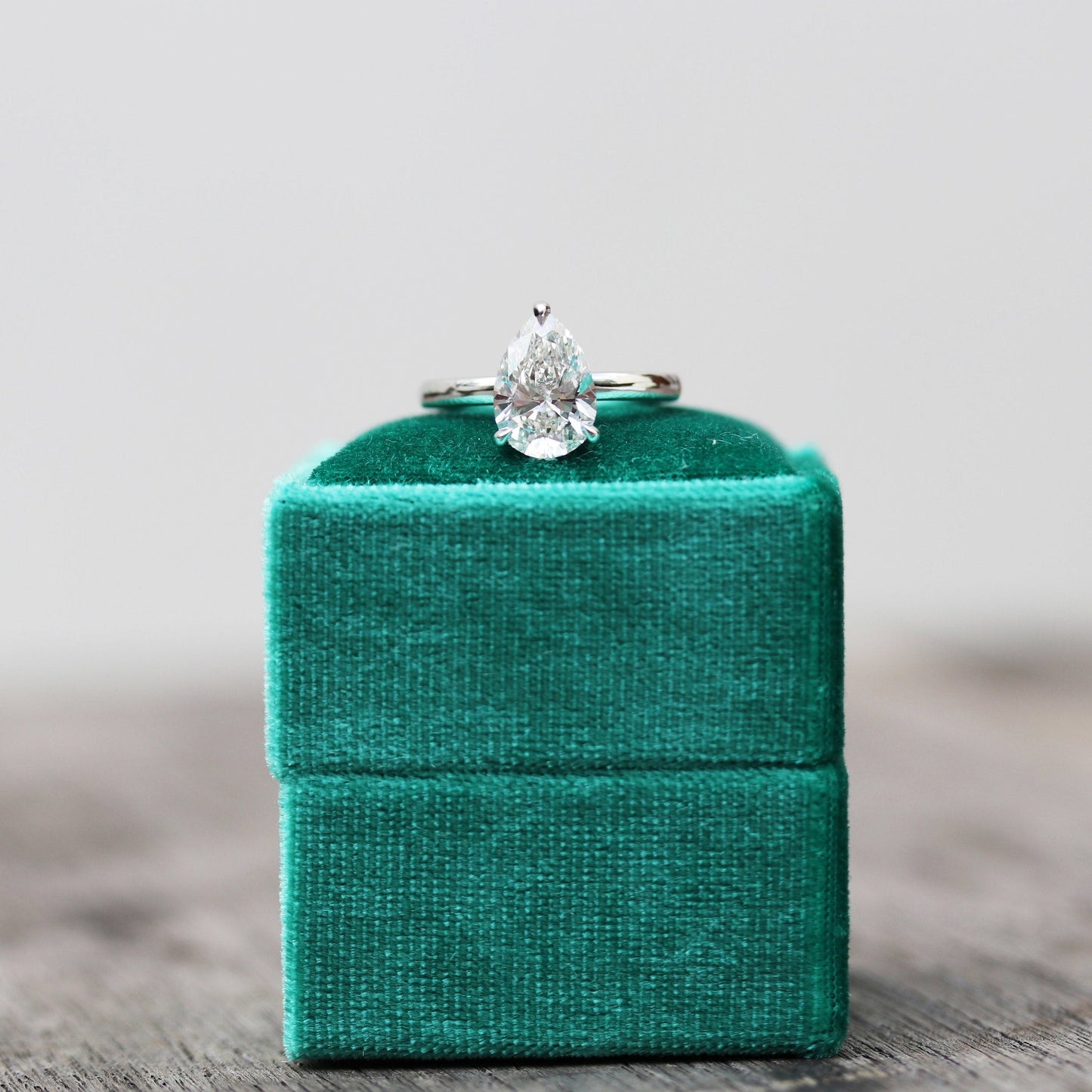 Solitaire Pear Cut Moissanite Anniversary Ring For Her