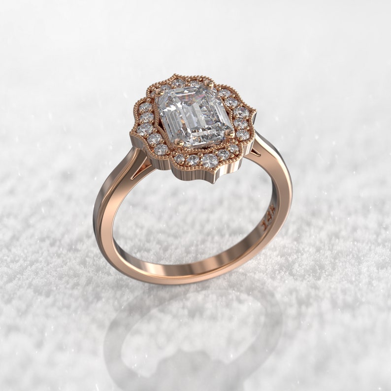 Most Stunning Emerald Cut Moissanite Engagement Ring For Her