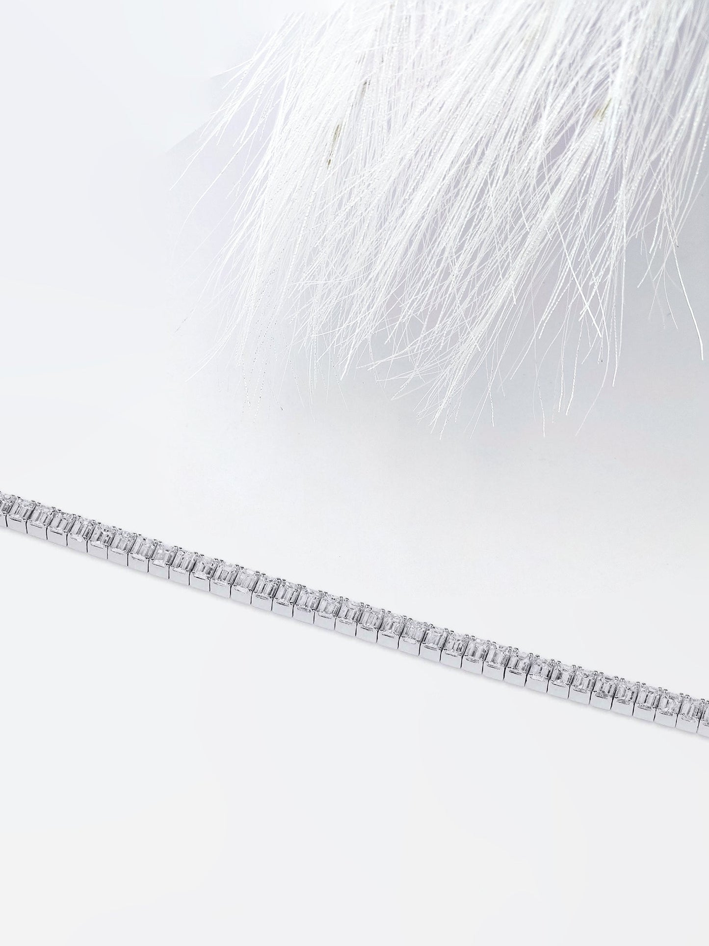 Tennis Emerald Cut Moissanite Diamond Engagement Bracelet For Women's