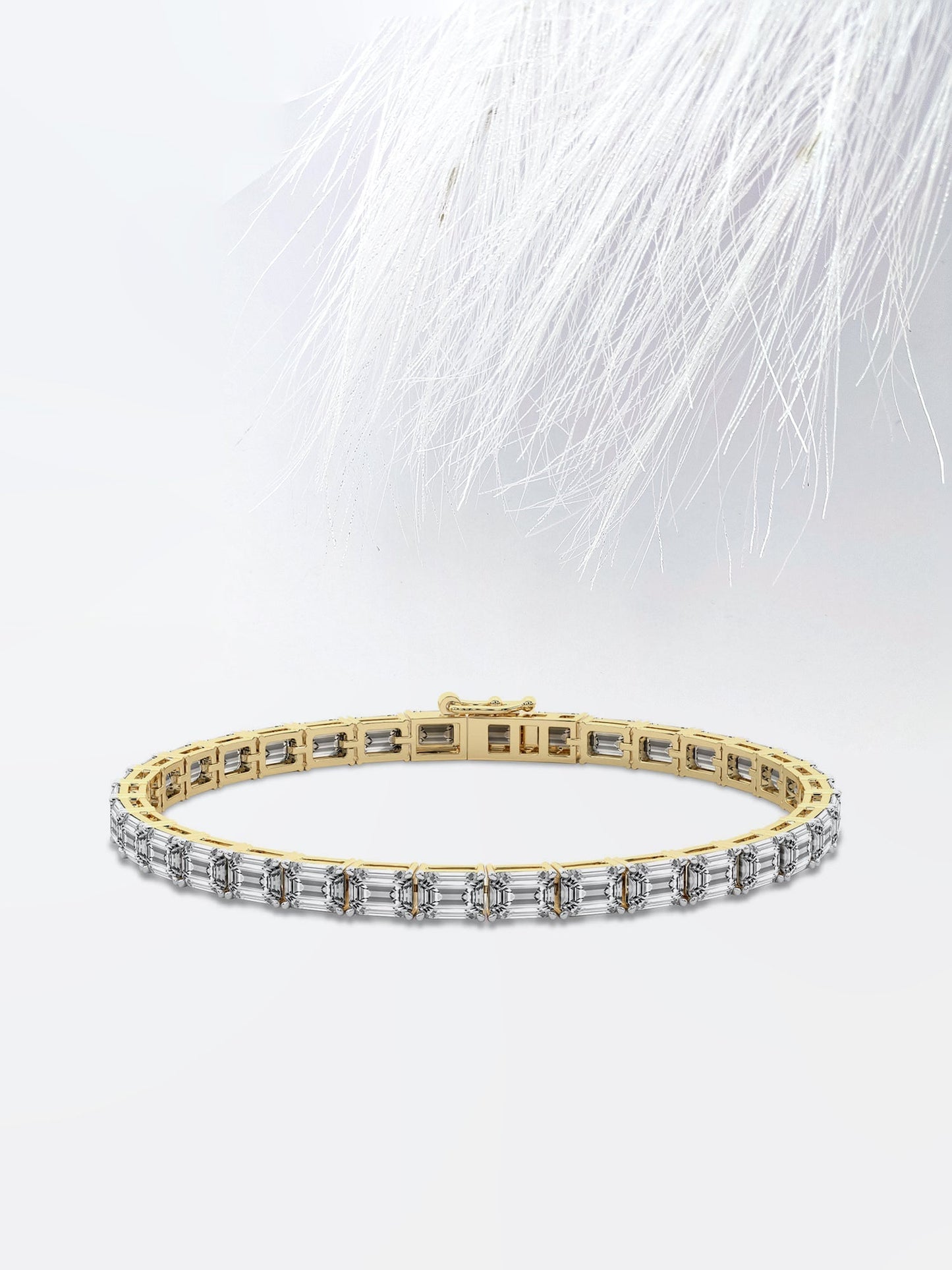 East-West Emerald Cut Moissanite Handmade Proposal Wedding Bracelet