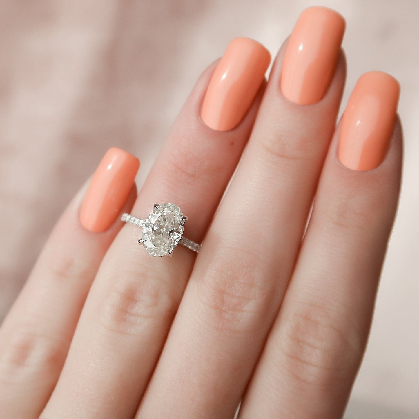 Hidden Halo Oval Cut Moissanite Wedding Band For Her Wify