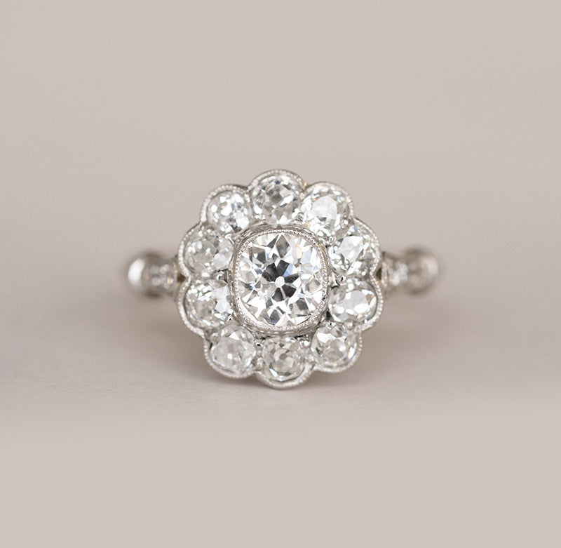 Unique Halo Round Cut Moissanite Engagement Ring For Her