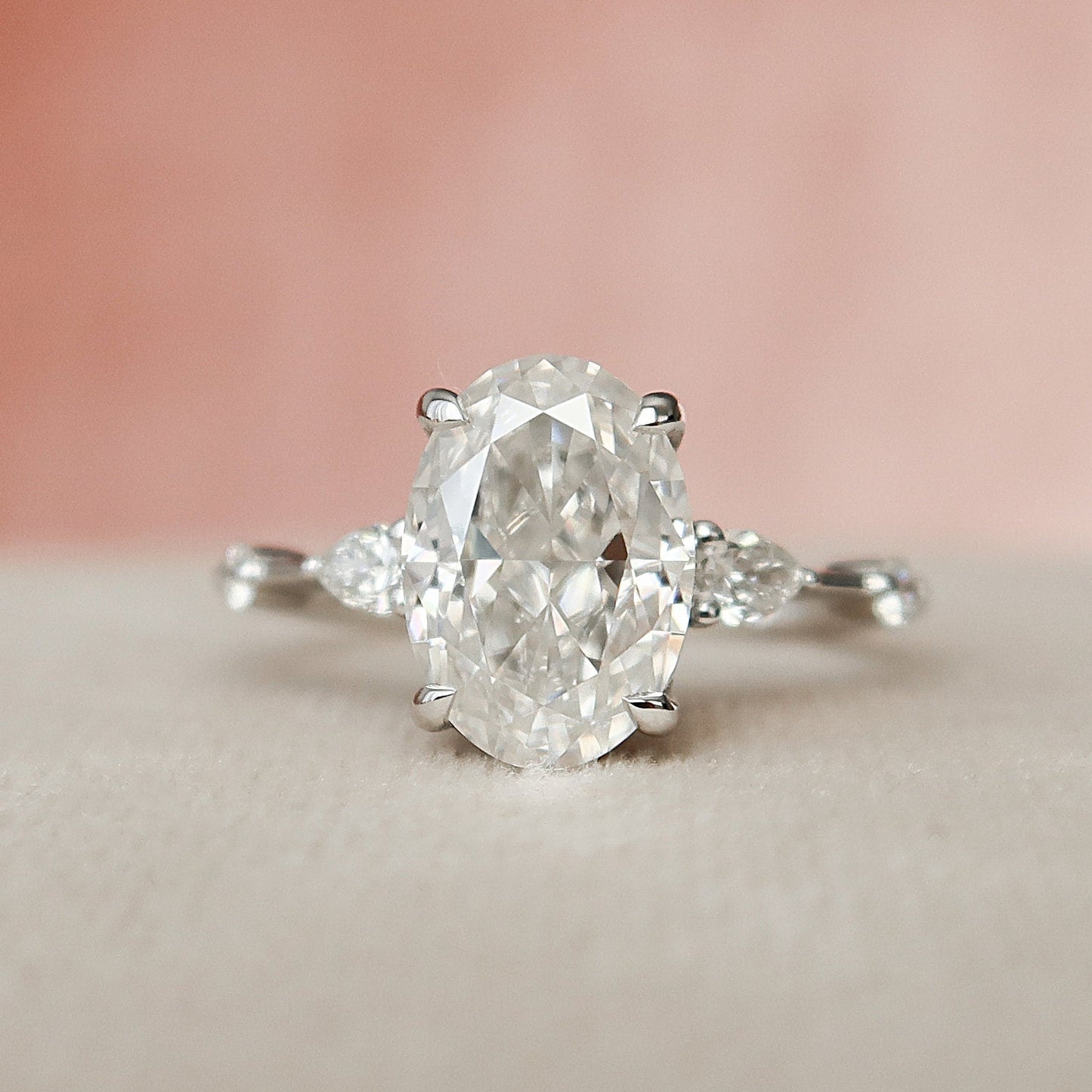 Starling Hidden Halo Oval Cut Moissanite Engagement Ring For Her