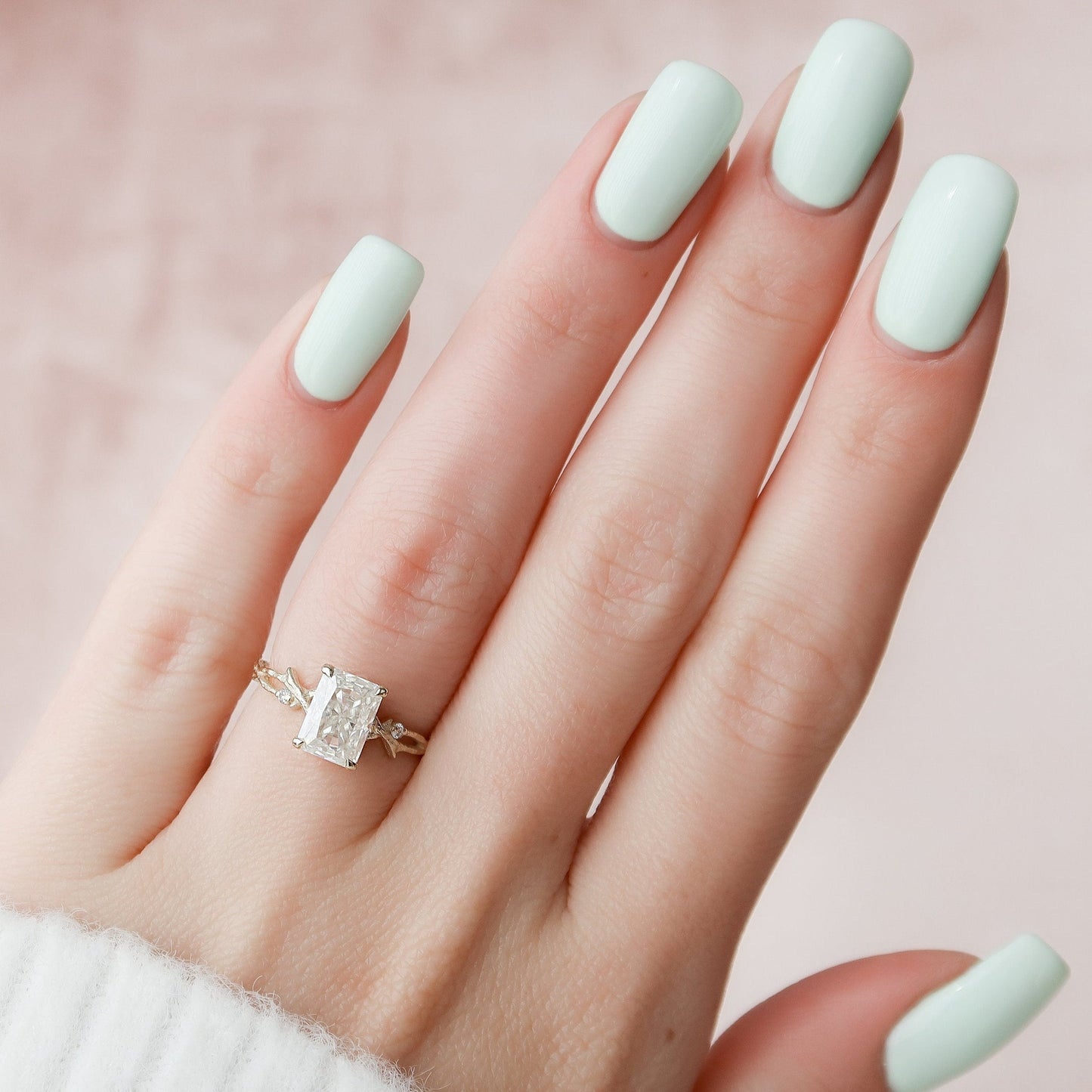 Stunning Twig Radiant Cut Moissanite Anniversary Ring For You