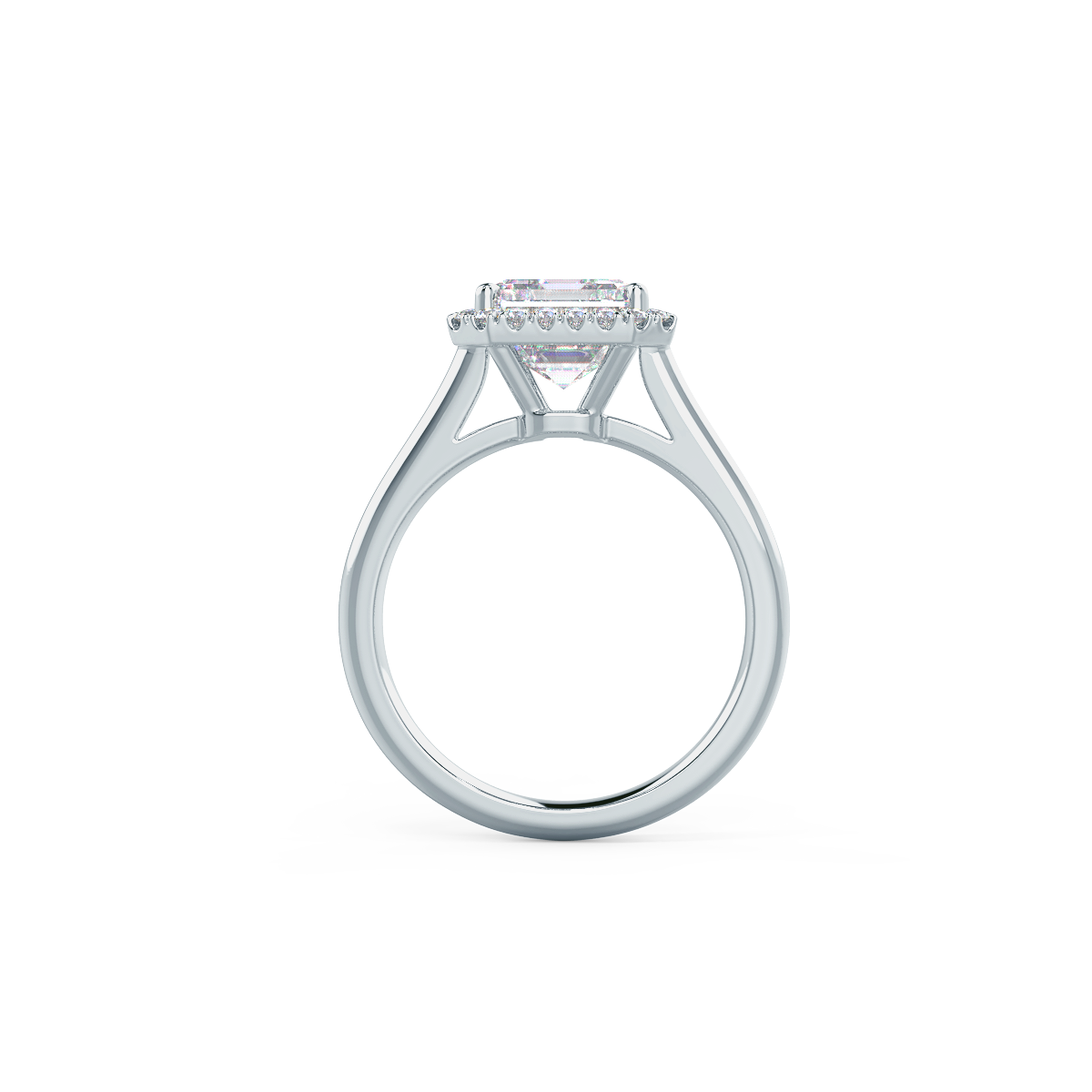 Halo Asscher Cut Moissanite Anniversary Ring For Her