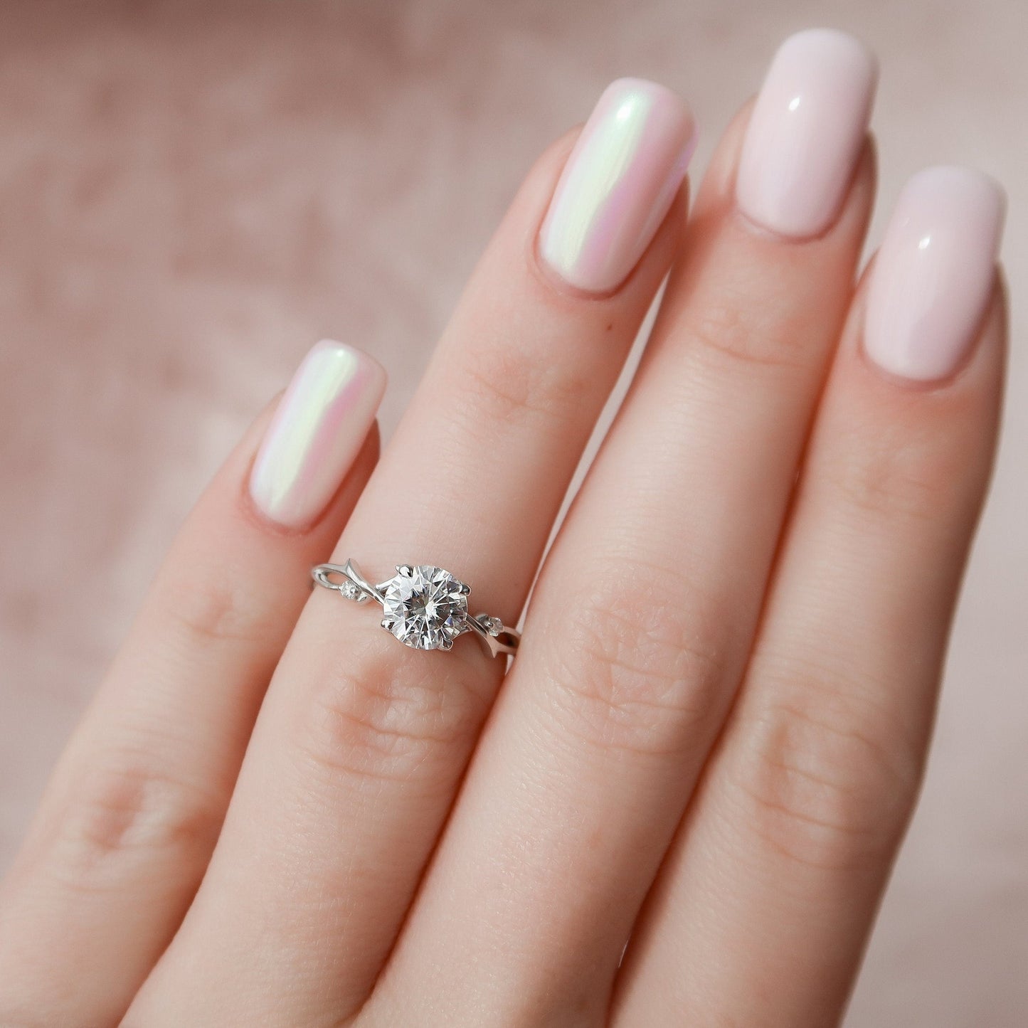 Starling Round Cut Moissanite Engagement Ring For Her