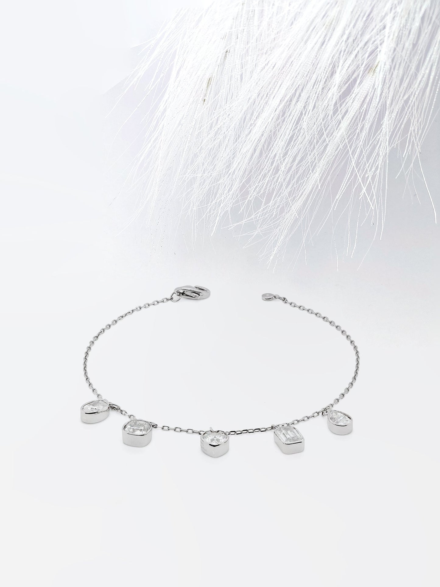 Mix Shape Moissanite Bezel Set Anniversary Bracelet For Her