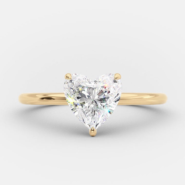 Solitaire Heart Cut Moissanite Engagement Ring For Her