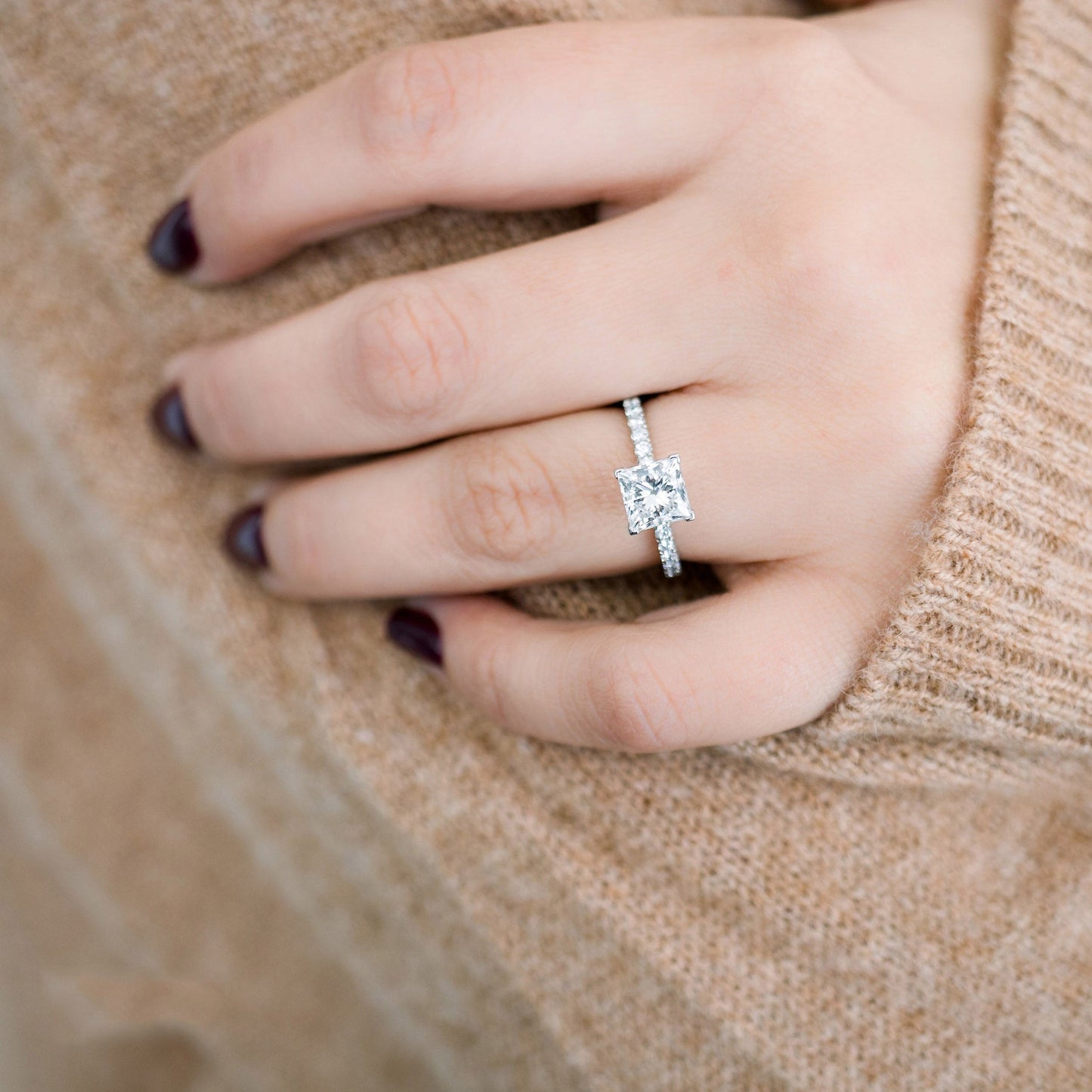 Stunning Princess Cut Moissanite Anniversary Ring