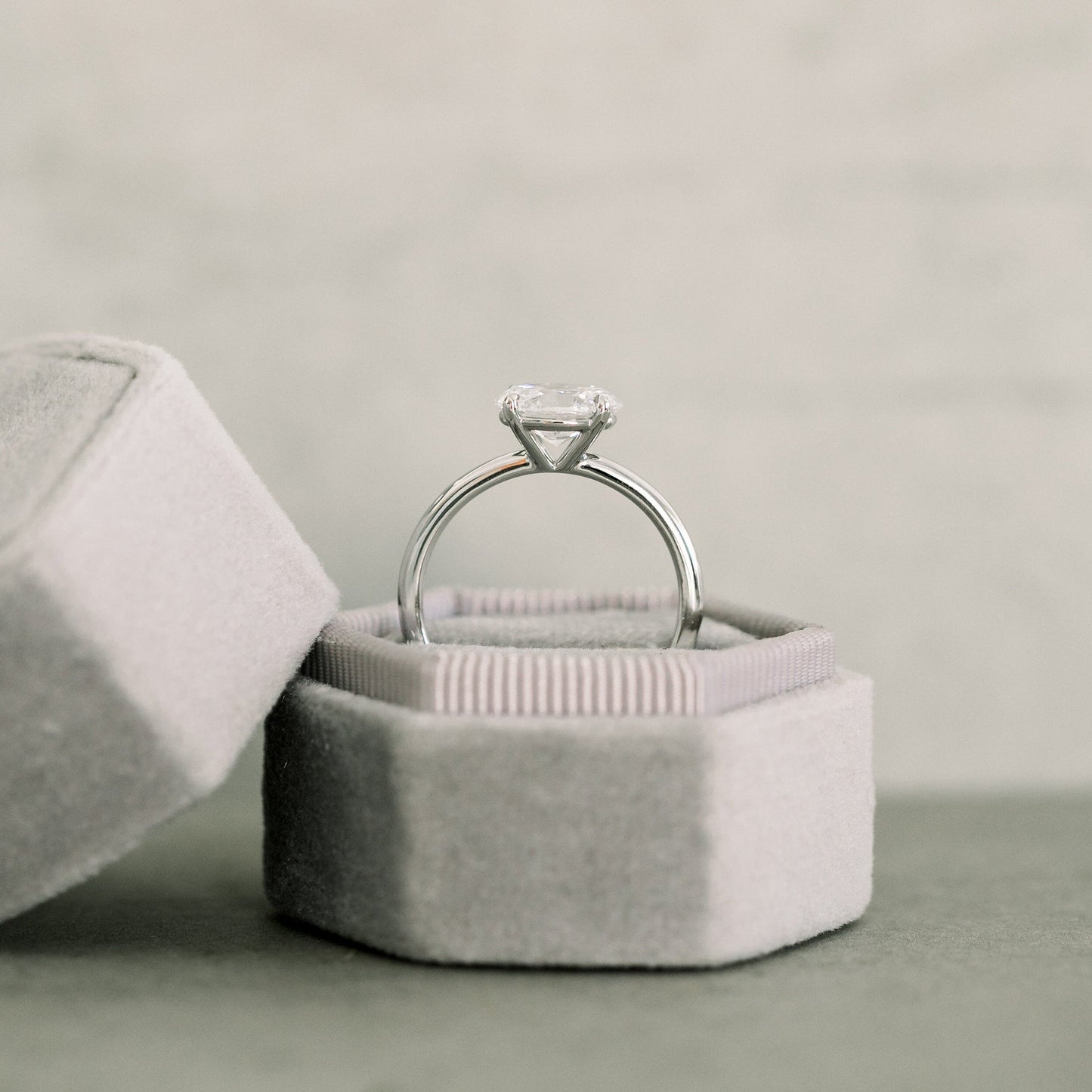 East-West Solitaire Oval Cut Moissanite Proposal Wedding Ring For Her