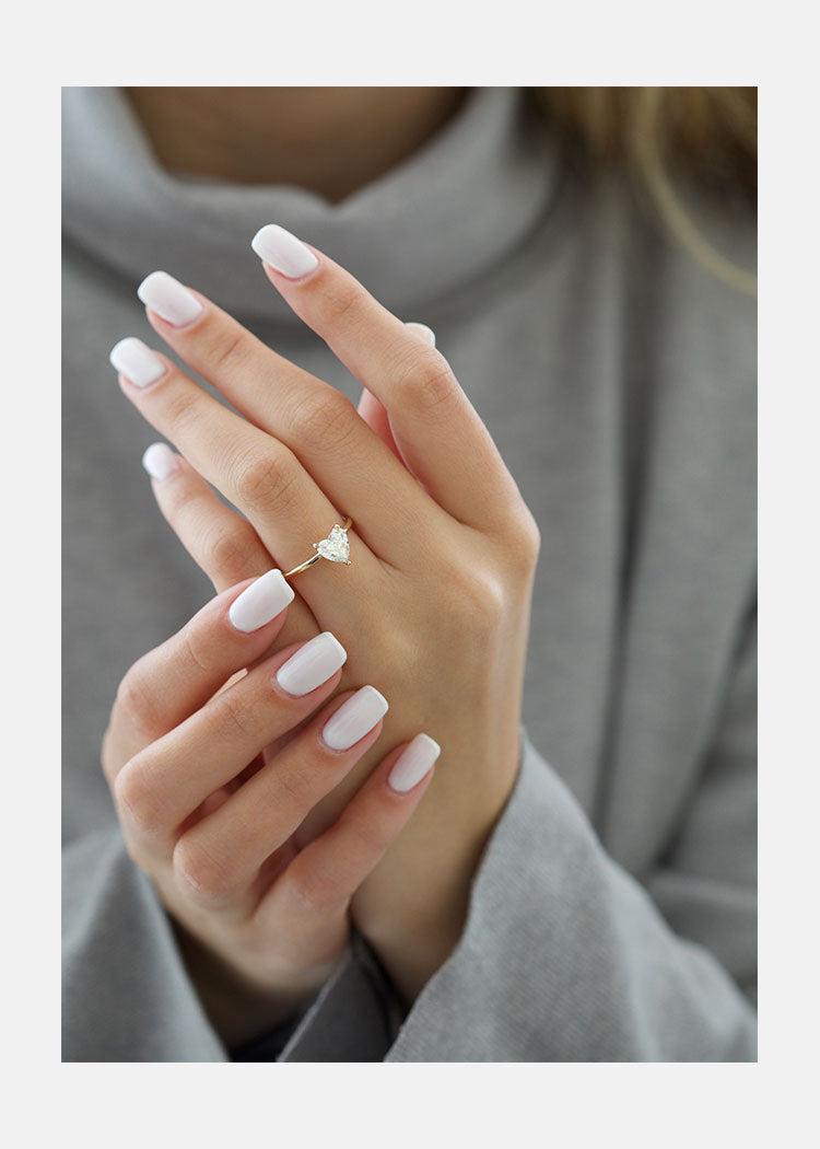 Solitaire Heart Cut Moissanite Engagement Ring For Her