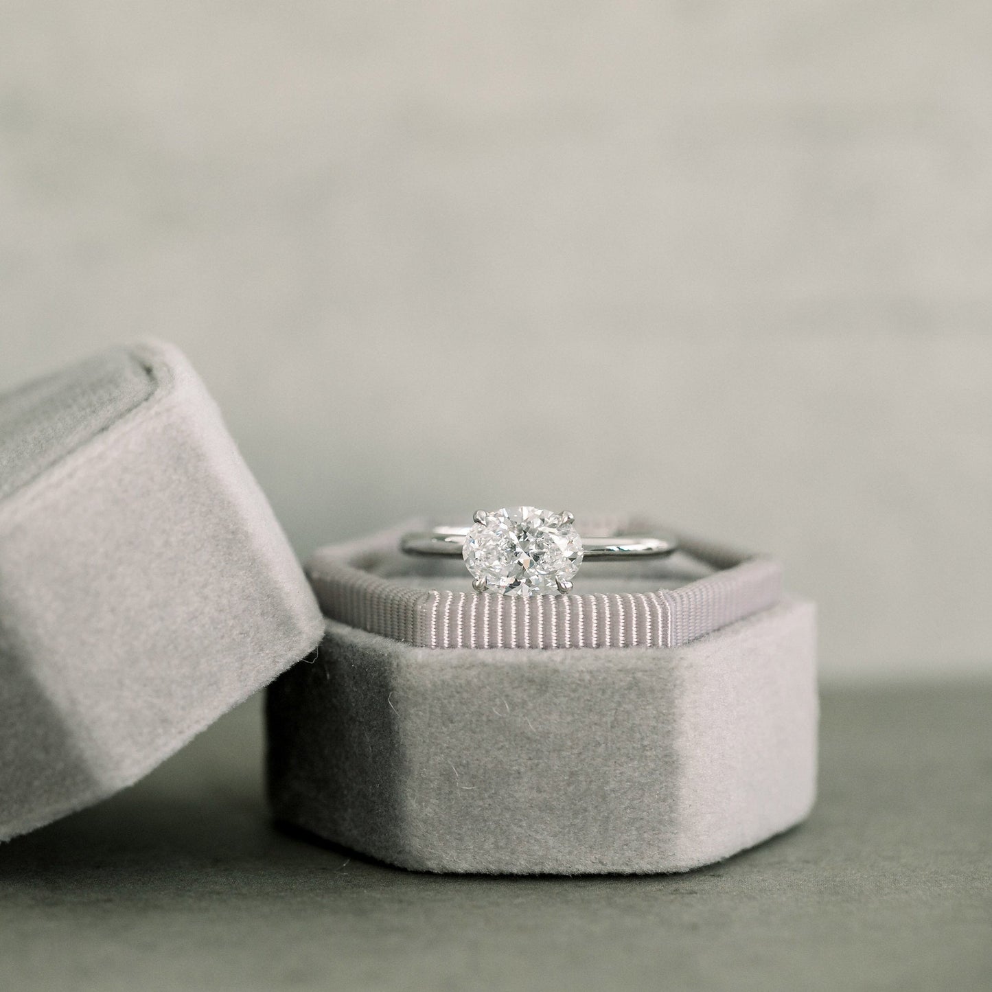 East-West Solitaire Oval Cut Moissanite Proposal Wedding Ring For Her