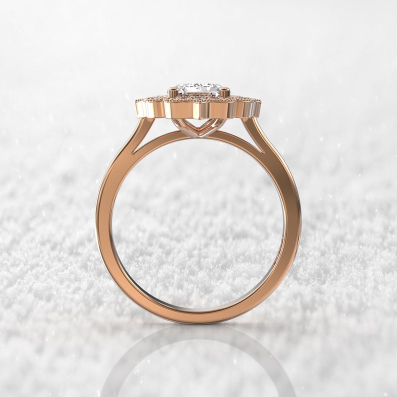 Most Stunning Emerald Cut Moissanite Engagement Ring For Her