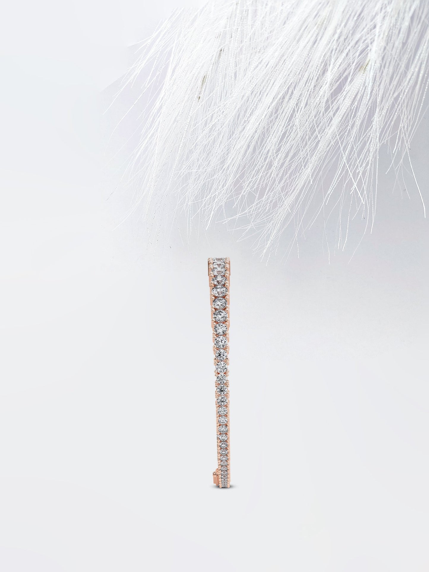 Stunning Round Cut Moissanite Tennis Engagement Bracelet 14k Rose Gold