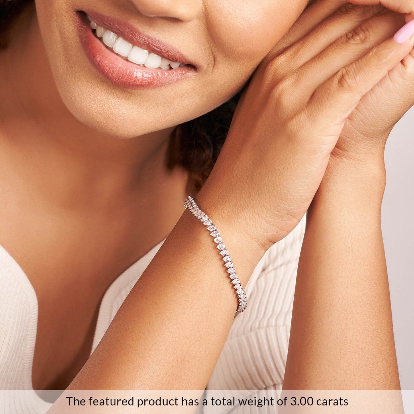 Tennis Pear Cut Moissanite Engagement Bracelet For Her