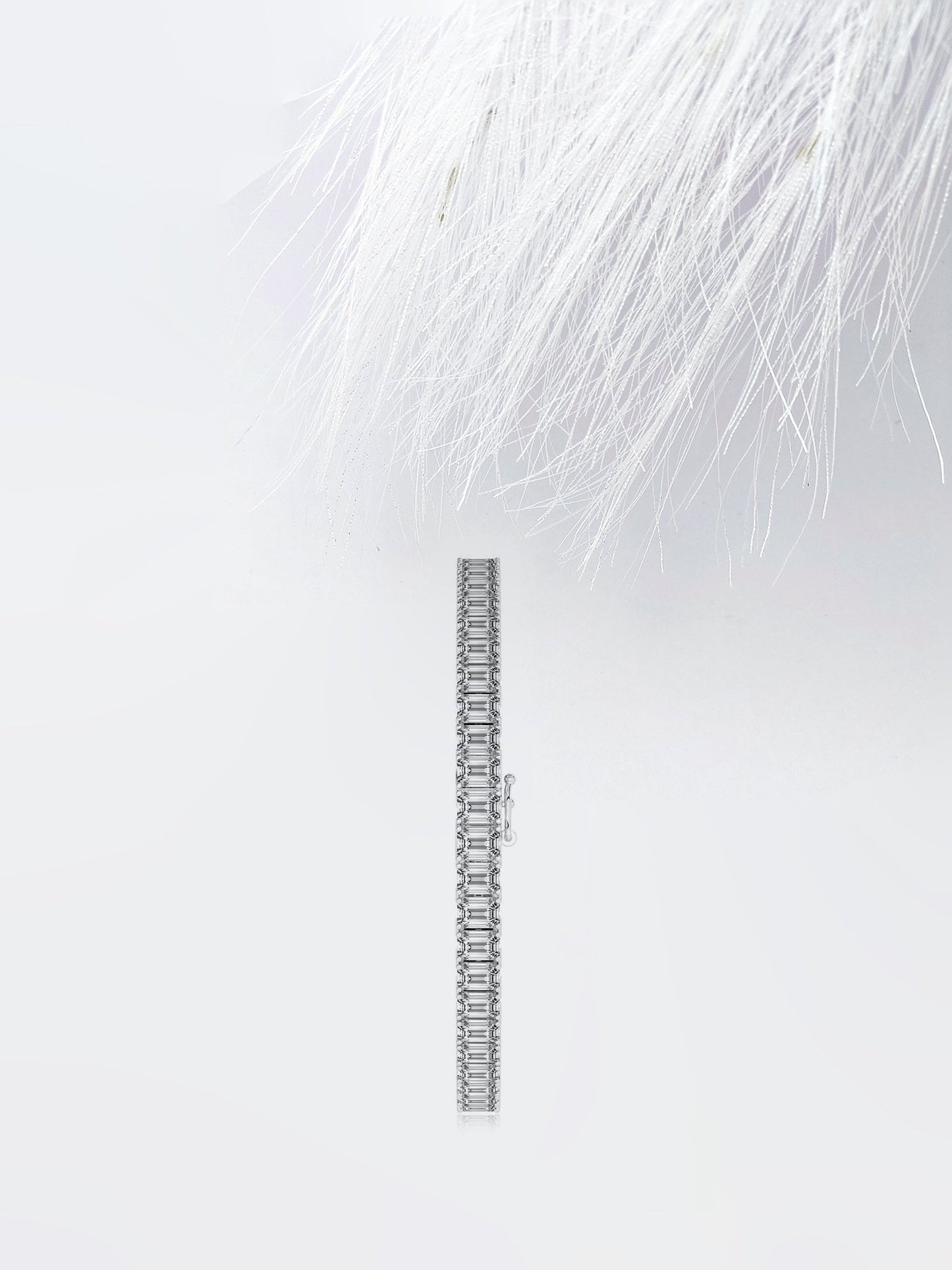 Emerald Tennis Colorless Moissanite Bridal Bracelet/ 10K Gold Engagement Bracelet