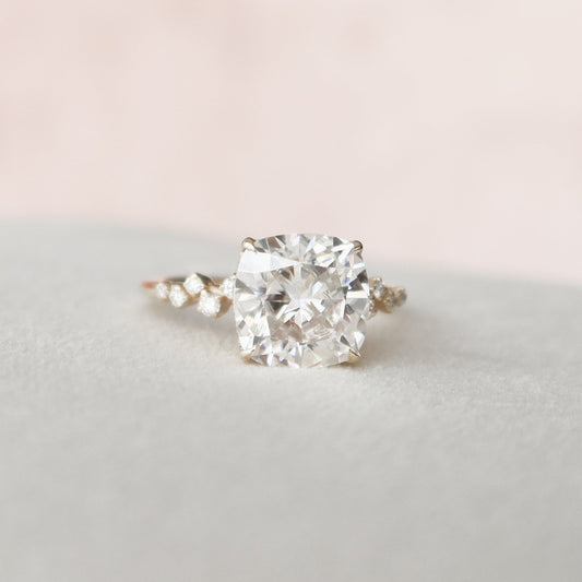 Cluster Cushion Cut Moissanite Anniversary Ring For Her