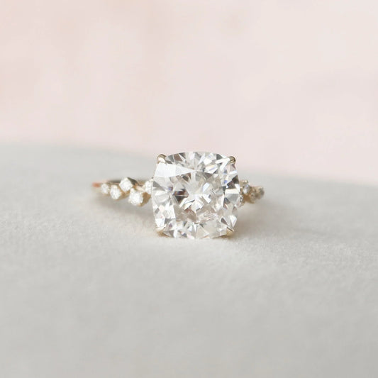 Cluster Cushion Cut Moissanite Anniversary Ring For Her - JURA JEWEL