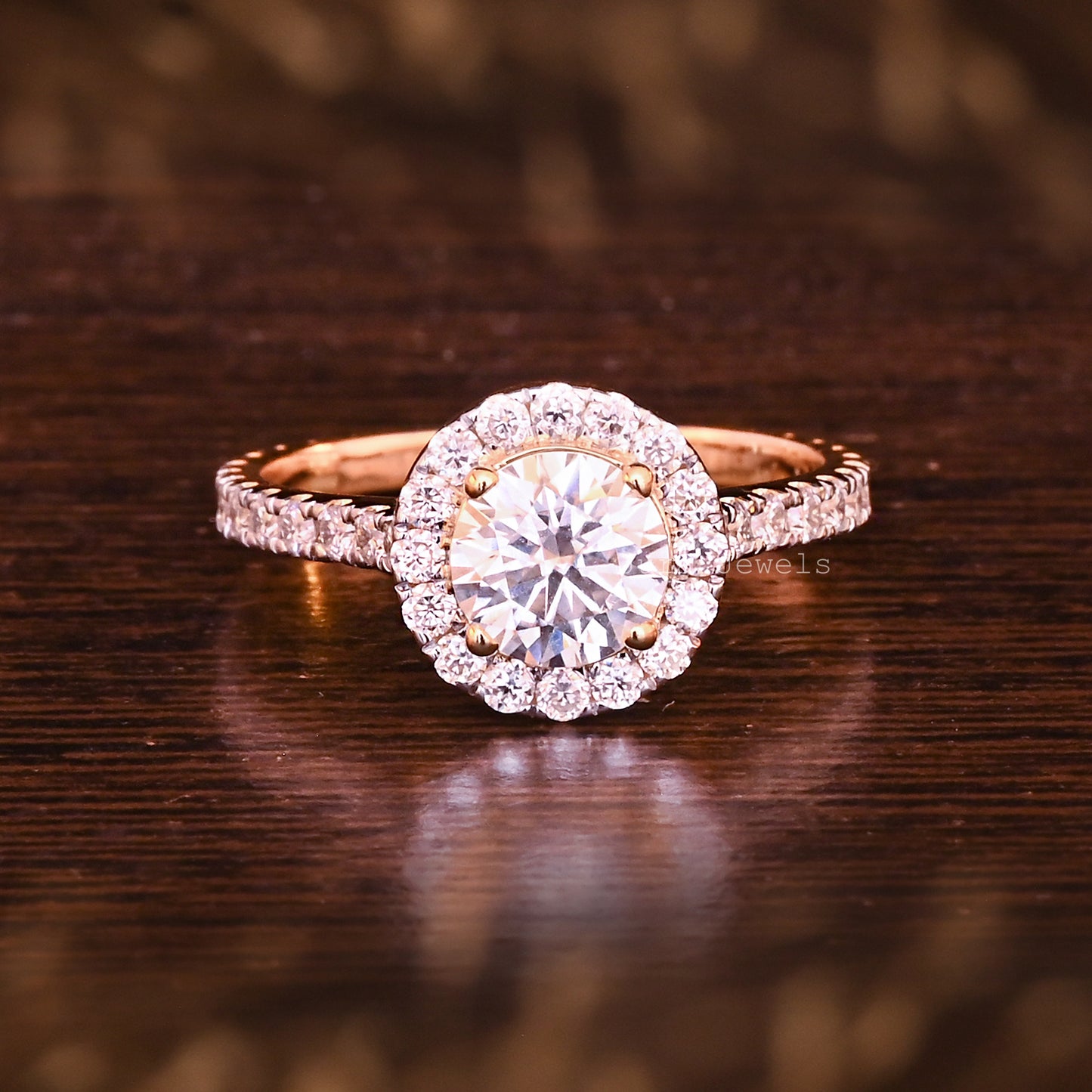 Halo Round Cut Moissanite Bridesmaid Gift For Her