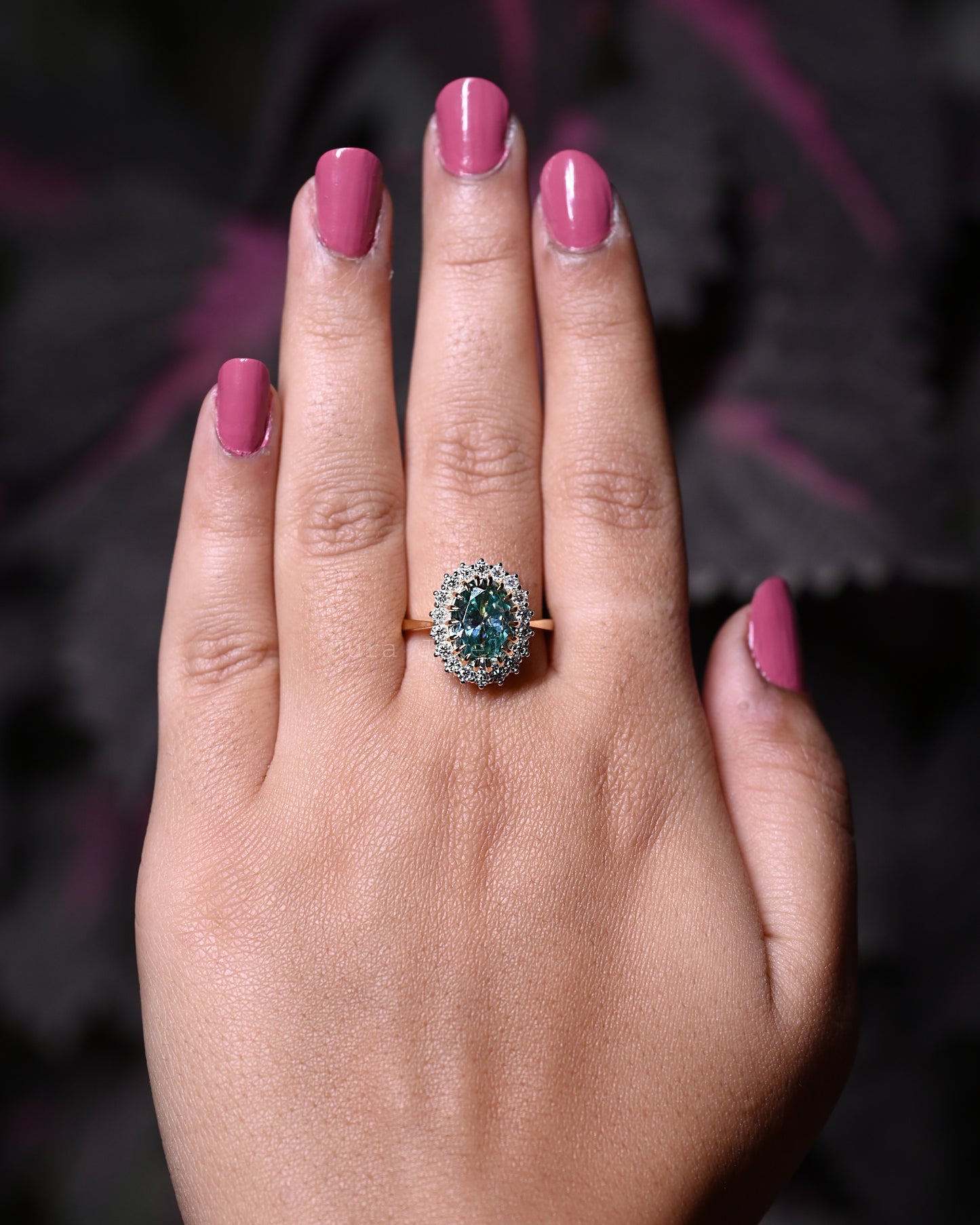 Halo Oval Cut Moissanite Personalized Gift For Women's