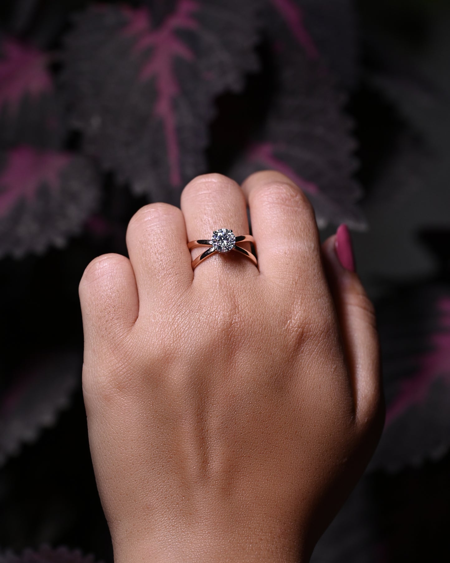 Solitaire Hidden Halo Round Cut Moissanite Bridesmaid Gift For Her