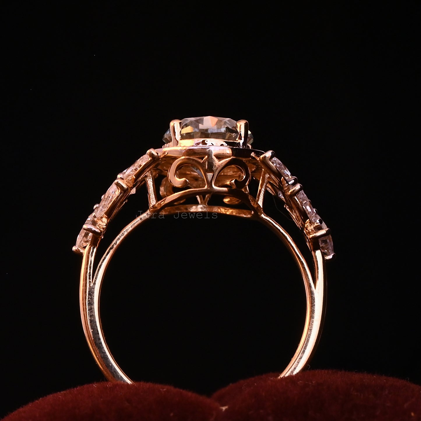 Unique Elegance Halo Oval Cut Moissanite Anniversary Ring