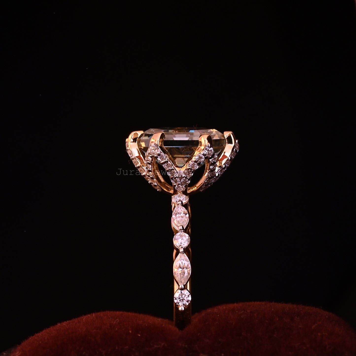 Six Prongs Hexagon Cut Moissanite Anniversary Ring For Her