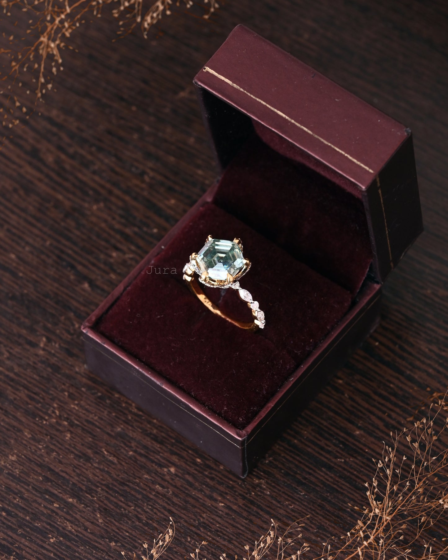 Six Prongs Hexagon Cut Moissanite Anniversary Ring For Her