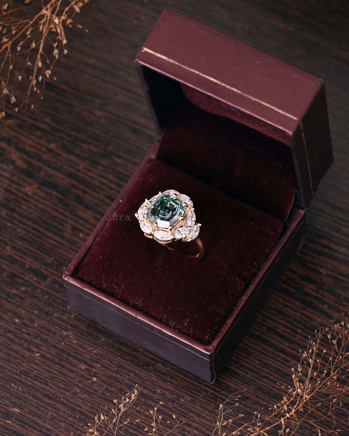 Vintage Halo Octagon Cut Moissanite Engagement Ring For Women's