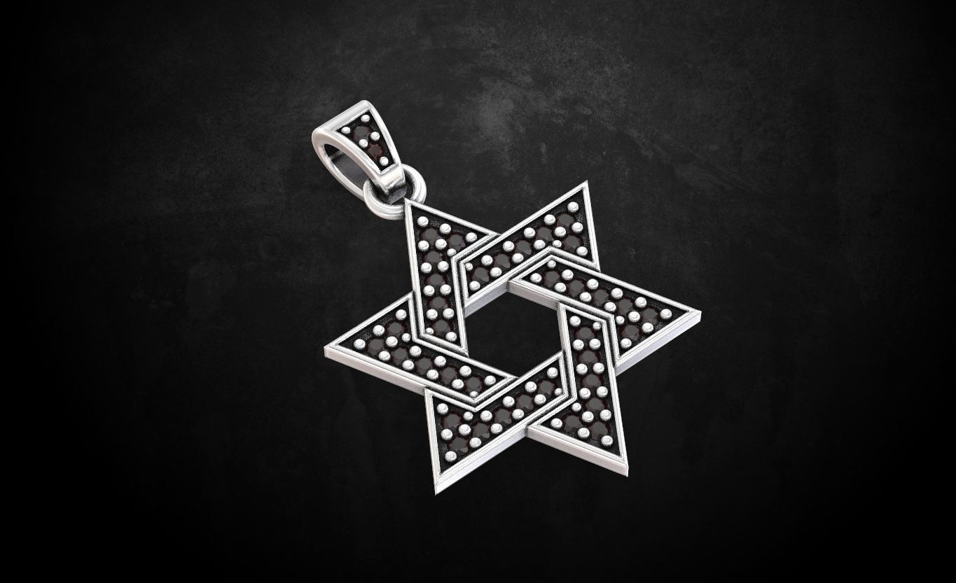 Black Moissanite Diamond Star Shape Pendants