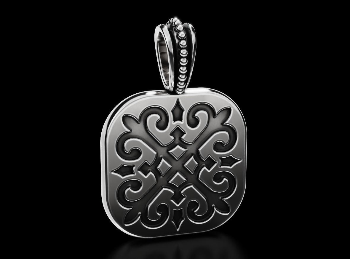 Pendant With Moissanite Diamond And Cross Patterns Ancient Stylish