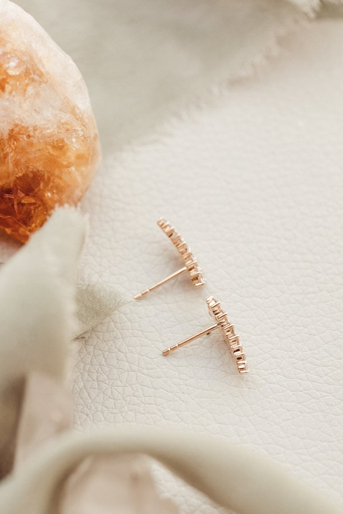 Starburst Round Cut Moissanite Diamond Engagement Stud Earring