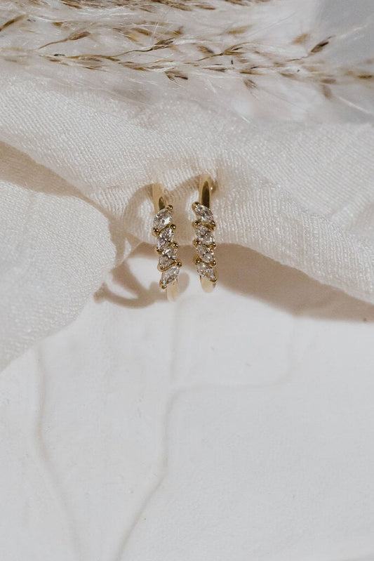 UniqueMarquise Cut Moissanite Diamond Hoops Earring