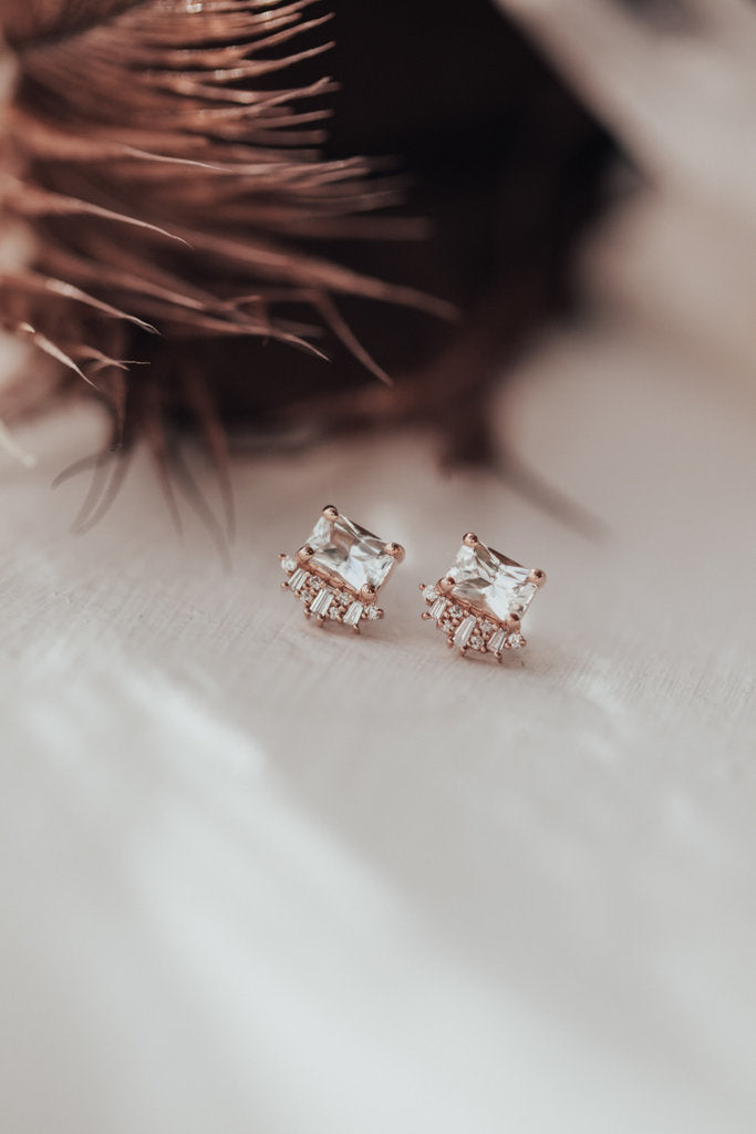 Stunning Radiant Cut Moissanite Cut Stud Earring For Her