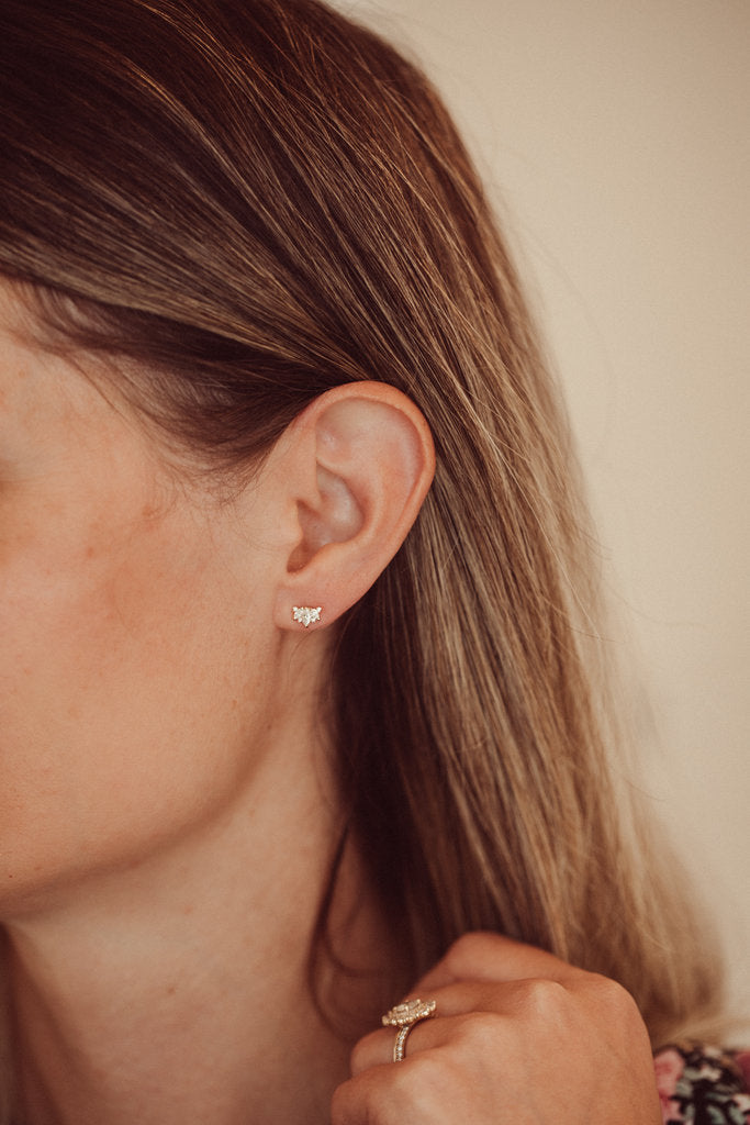 Mutli Stone Marquise Cut Moissanite Engagemnt Stud Earring