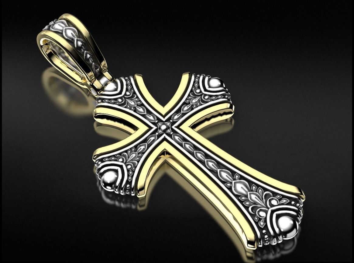 Most Stunning Unique Cross With Dual Tone Pendant