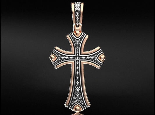 Most Stunning Unique Cross With Dual Tone Pendant