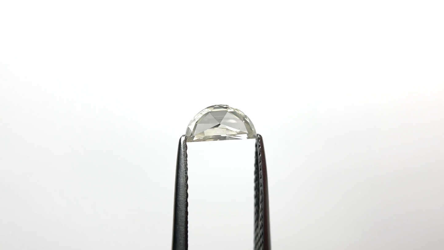 Colorless Rose Cut Half Moon Moissanite Loose