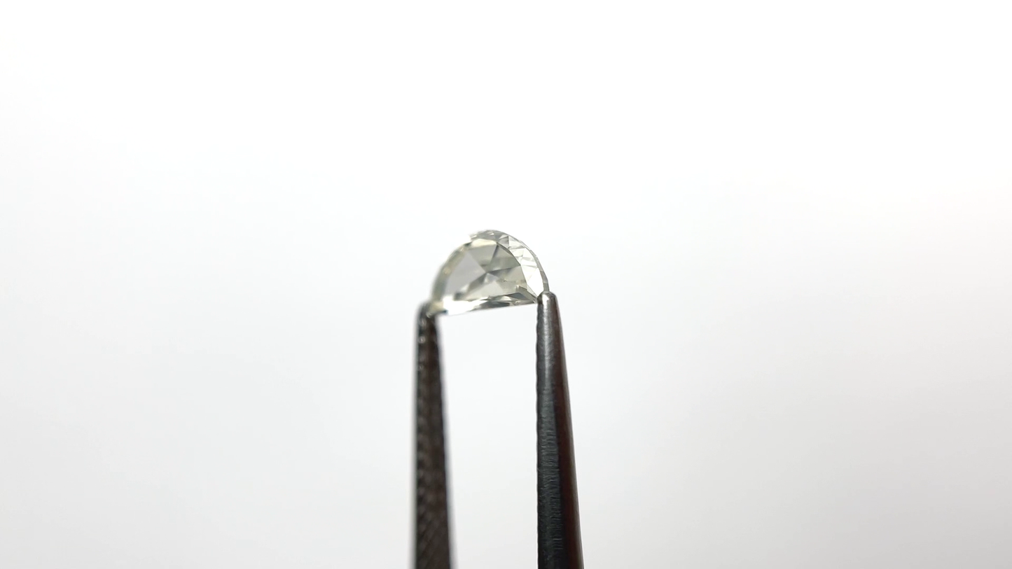 Colorless Rose Cut Half Moon Moissanite Loose