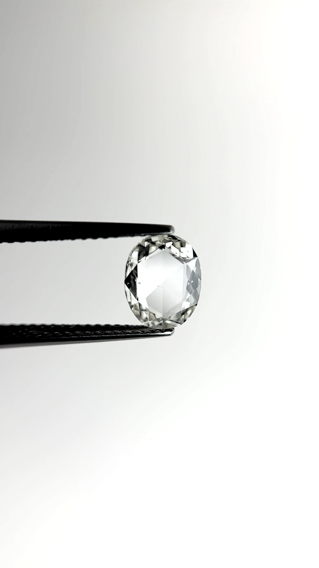 Rose Cut Oval Moissanite Diamond Engagement Ring