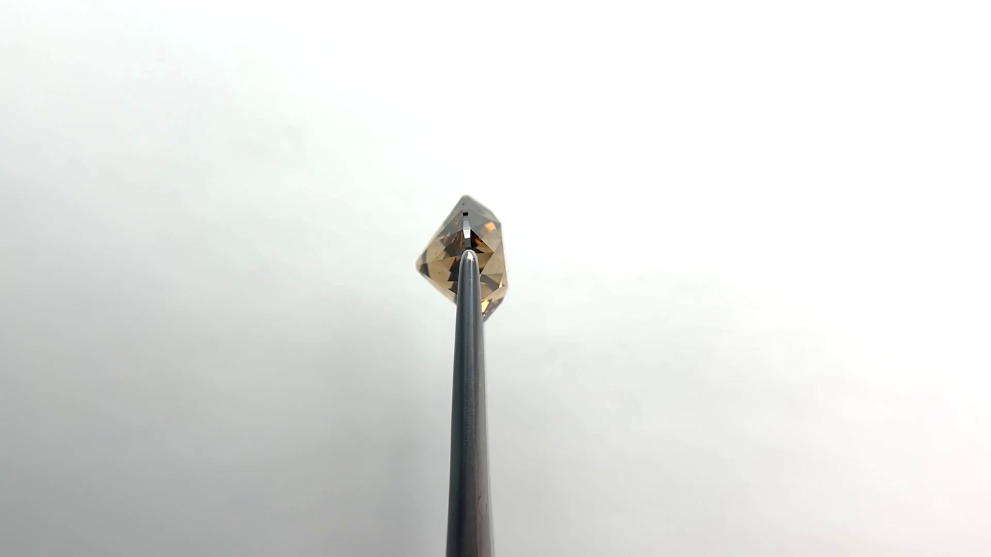 Antique Champagne Old European Cut Round Moissanite For Engagement Ring For Him/ Rare Unique Loose Moissanite Stone/ Bridal Diamond Ring