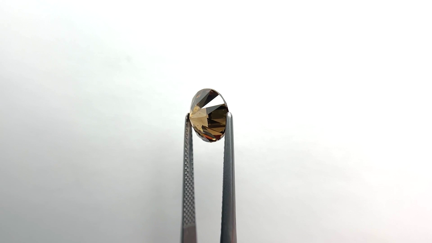 Antique Champagne Old European Cut Round Moissanite For Engagement Ring For Him/ Rare Unique Loose Moissanite Stone/ Bridal Diamond Ring